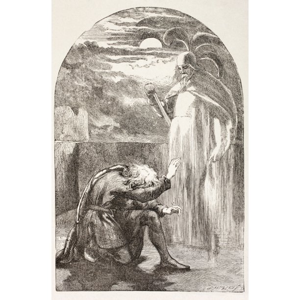 Illustration From Hamlet By William Shakespeare Hamlet Sees The Ghost