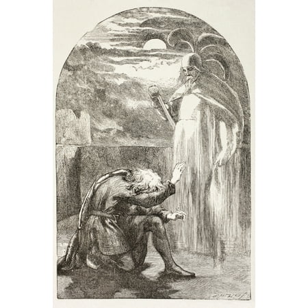 Illustration From Hamlet By William Shakespeare Hamlet Sees The Ghost The Spirit Of His Father From The Illustrated Library Shakspeare Published London 1890 Canvas Art - Ken Welsh  Design Pics (22 x