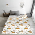 thumbnail image 5 of Pofeuu Rabbit And Carrot Print Ultra-Soft Micro Fleece Blanket,for Bed Or Sofa,All Season Throw Blankets Flannel Blanket-60"x50", 5 of 7