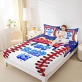 thumbnail image 4 of Feelyou Eat Sleep Ice Queen Sheet Sets for Teens, Baseball Gamer Gaming Flat Sheet, Kawaii Ice Cream Blue Queen Fitted Sheet, Super Cozy Room Decor, 4 Pieces, 4 of 7