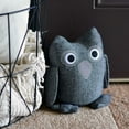 thumbnail image 2 of Baby Barn Owl Door Stopper, Rustic Herringbone Fabric with Gray and Black Details, Applique Eyes, Rustic Woven, Polyester, Sand Filling, Weighted Prop, 8 3/4 Inches Tall, 2.3 Pounds, 2 of 5
