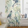 thumbnail image 6 of Vintage Floral Bird Sheer Curtains 45 Inches Long, Retro Summer Botanical Light Filering Curtains, Breathable Simi Curtain Privacy Drapes for Kitchen Bathroom Lightweight Small Window Treatment, 6 of 9
