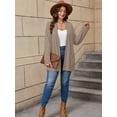 thumbnail image 4 of SHOWMALL Women's Plus Cardigans Lightweight Open Front Cardigans 3/4 Sleeve Oat 1X Casual Soft Drape Fall Summer Crop, 4 of 8