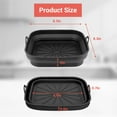 thumbnail image 4 of ZIVACATE Air Fryer Silicone Liners Foldable Square 2 Pack Airfryer Basket Liner Baking Tray Reusable Non-Stick 8inch Air Fryer Accessories, Black, 4 of 8