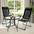 thumbnail image 4 of Patiojoy 2PCS Outdoor Patio Folding Dining Chairs with Reclining Backrest and Headrest Black, 4 of 6