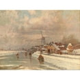 thumbnail image 2 of Johann Jungblut 14x12 Black Ornate Wood Framed Double Matted Museum Art Print Titled: Fun on the Ice, 2 of 5