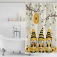 thumbnail image 2 of Yellow Bees Gnomes Shower Curtain, Waterproof Shower Curtains for Bathroom, Spring Floral Branches Sunflower Washable Fabric Bathtub Curtain Set Bath Decor with 12 Hooks Standard 72"x72", 2 of 6