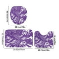 thumbnail image 4 of Purple Bathroom Set 3 Pieces Shower Curtain and Mats Absorbent Non-Slip Rugs Toilet Lid Cover U Shape Mat Marble Print Waterproof, 4 of 6