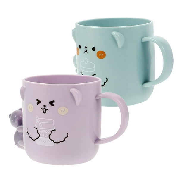 2 tazas de baño para niños, de plástico, reutilizables, para cepillos de dientes