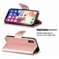 thumbnail image 5 of Allytech iPhone X Case, iPhone XS Case, Slim Fit PU Leather Folio Butterfly Embossed Shockproof Wrist Hand Strap Flip Cards Holder Wallet Case TPU Back Cover for Apple iPhone XS/X, Pink, 5 of 8