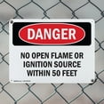 thumbnail image 5 of (2 Pack) No Open Flame Or Ignition Source Within 50 Feet OSHA Danger Sign 24 Inch X 18 Inch Indoor / Outdoor Rust-Free Aluminum Metal Signs for Workplace, Workshop, and Construction, 5 of 8