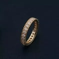 thumbnail image 4 of 2.10Ct Round Cut Diamond Women's Full Eternity Wedding Ring 14K Yellow Gold Plated, 4 of 5