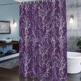 thumbnail image 6 of Violet Purple Shower Curtain, White Tree Branch Botanical Abstract Plant Leaves Waterproof Shower Curtain Set with 12 Hooks Lightweight Bath Curtains Fabric Bathroom Decor 60x72 Inches, 6 of 9