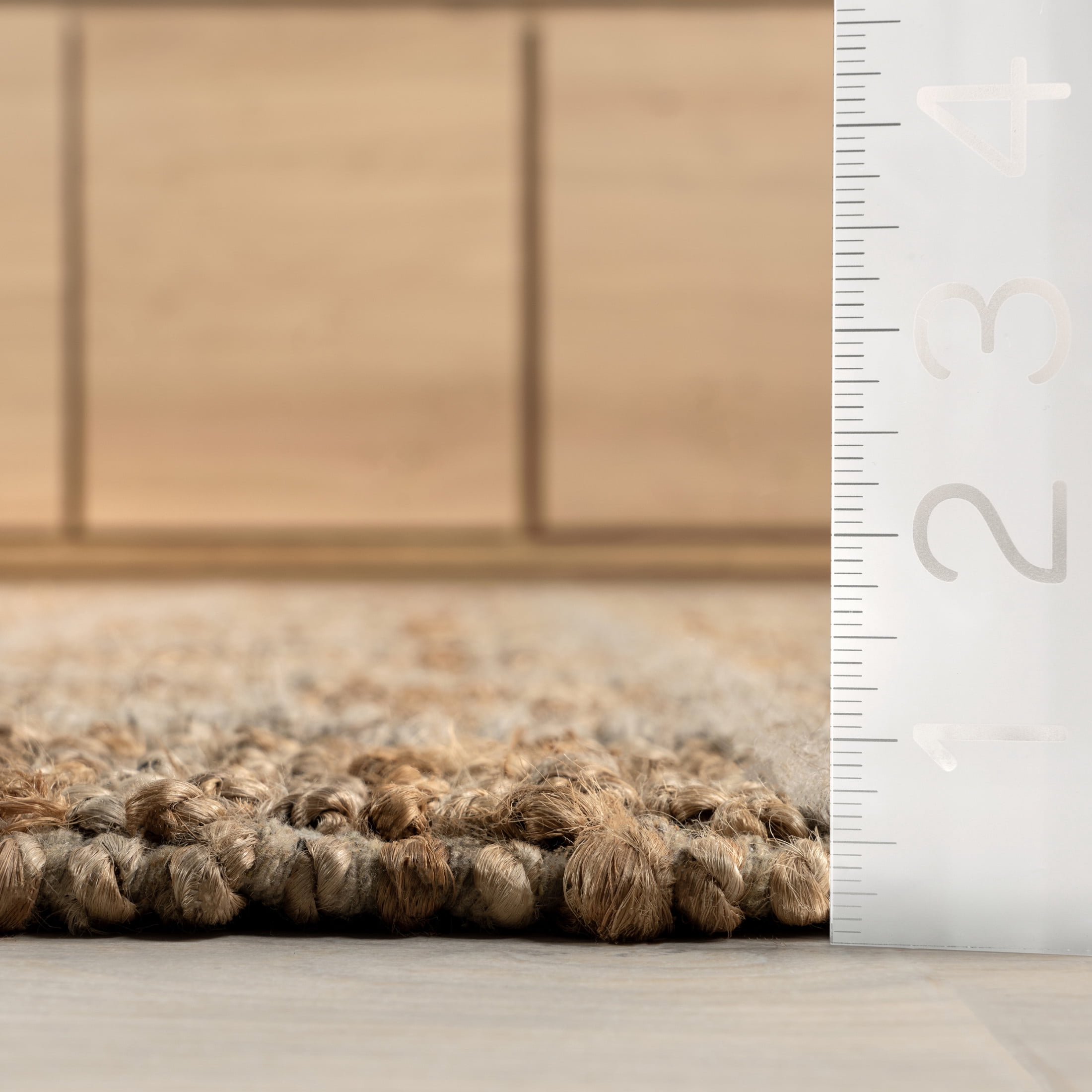 Rugs USA Penni Checked Jute and Wool Area Rug, 9' 6" x 13' 6", Penni Natural