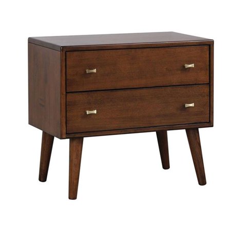 Benjara Bm215518 2 Drawer Transitional Nightstand With Metal Handles Splayed Legs Brown 24 25 X 26 5 X 14 75 In Walmart Canada