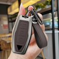 thumbnail image 3 of Key Fob Cover Compatible with Mitsubishi Outlander 2021-2025 2 Button Metal Keychain Case Holder Protector, 3 of 9