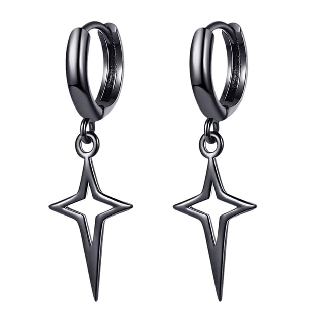 Pendientes Colgantes de Metal de Cobre Qarigey Ligeros y Ajustables Plateados para Ropa Zapatos y Accesorios Miscelánea Negro