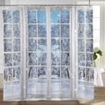 thumbnail image 3 of Winter French Window Shower Curtain Set with 12 Hooks Beautiful Nature Snowy Scenery Bathroom Curtain Home Decor 72x72 inch, 3 of 7