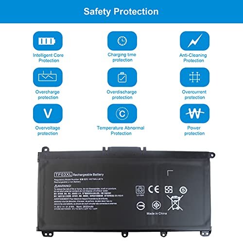 TF03XL Batería Compatible con HP Pavilion 15-CC 15-CD 15-CC023CL CC050WM CC563ST 17-AR050WM 15-CK 15-CK0XX 17-AR 17-AR050WM 17-AR007CA 14-BF 14-BF040WM 14-BK000 920046-121 421 541 855 HSTNN-IB7Y LB7J