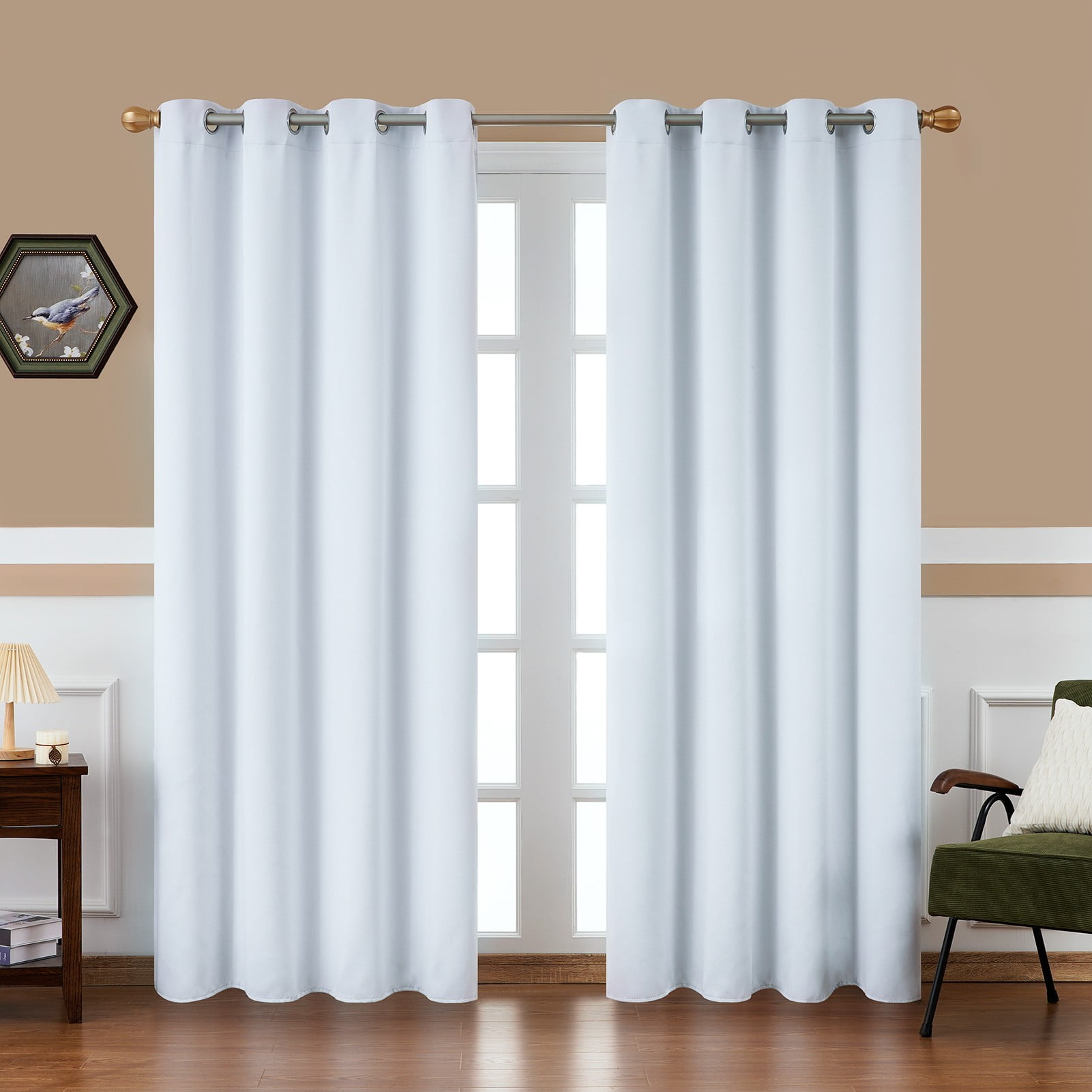 2 Panel Demon Slayer Solid Lined Thermal Insulated Grommet Window Curtain Drapes 