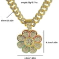 thumbnail image 6 of Hip Hop Sunflower Smiley Face Medal Necklace Necklace Taksi Necklace,Gold Color, 6 of 7
