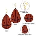 thumbnail image 3 of 3 pares de pendientes de cuero de baloncesto para mujer, pendientes ligeros de juego de pelota, pendientes redondos de lágrima, pendientes colgantes de cuero, 3 of 6