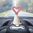 thumbnail image 4 of Accesorios bonitos para decoración de coche, colgante estético Interior, adorno colgante para espejo retrovisor de coche oscilante en forma de corazón rosa, 4 of 5