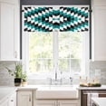 thumbnail image 2 of Turquoise Aztec Kitchen Valances for Windows 42x18 Inch Kitchen Curtains Valances Rod Pocket Black White Southwest Vintage Geometric Bathroom Window Valances for Window Treatment Decor, 2 of 6