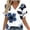 Navy, variant on IFNWSV Womens Blouses Short Sleeve Non Positioning Print V Neck Dolman Sleeve Casual Loose Polyester Spandex Top Purple S