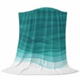 thumbnail image 6 of Ombre Turquoise Waves Blanket Soft Cozy Warm Throw Blanket for Couch, Plush Fuzzy Flannel Fleece Blankets for Sofa, Abstract Art Gradient Modern Bed Blankets Lightweight Gifts for Women, 50"x80", 6 of 9