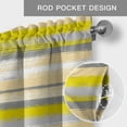 thumbnail image 5 of Valance for Windows,Modern Yellow Gray Stripes Valances Curtain Rod Pocket Valance for Kitchen Bedroom Living Room Bathroom,Abstract Geometric Gradient Short Curtains Window Treatment 42x12in, 5 of 9