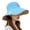 Sky Blue, variant on Yirtree Women's Packable Reversible Marguerite Embroidery Hat UV Sun Protection Wide Brim Summer Beach Cap