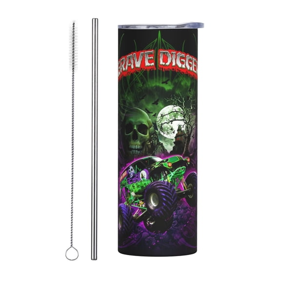 Insulated Vacuum Coffee Mug Monster Truck Jam Stainless Steel Cup Tumbler Double Wall 20oz