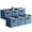 Dusty Blue, variant on GRANNY SAYS Cube Storage Bins with Leather Handles, 11 Inch Collapsible Fabric Storage Bins for Closet Organization, Clothing Storage Bins for Shelves, 6-Pack, Khai