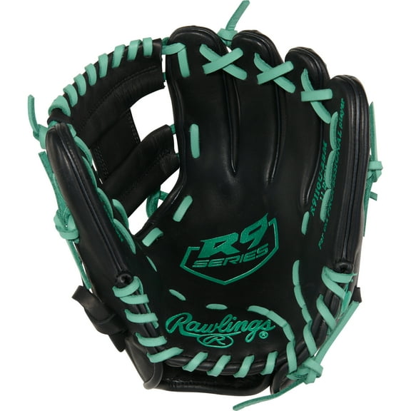 Rawlings R9 11-Inch Youth Glove | 110U Pattern | RHT | Black/Mint