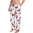 thumbnail image 3 of Mens Pajama Pants - Soft Sleep & Lounge Pants for Men, Plaid Pattern Simple Cute Deer_A Cuteness Casual PJ Bottoms Pants with Pockets, 3 of 5