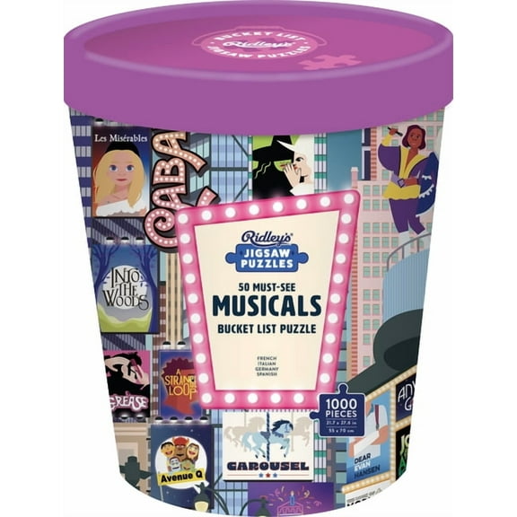 50 Must-See Musicals Bucket List 1000-Piece Puzzle (Jigsaw)