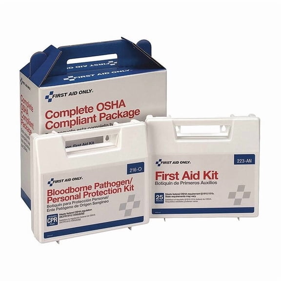 First Aid Kit and Housing, Plastic 137 Components, 25 People Served