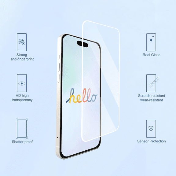 3 Pack Tempered Glass Screen Protector Compatible with iPhone 17 Pro Max 6.9 Inch Display, HD Clear, Anti-Fingerprint, Case Friendly