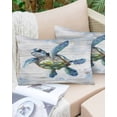 thumbnail image 6 of Teal Blue Turtle Coastal Throw Pillow Cover 20 x 30 Inch Decorative Pillow Cover Vintage Nautical Beach Sea Lumbar Pillowcase Seasonal Rectangle Cushion Case for Couch Sofa Bed Living Room, 6 of 7