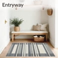 thumbnail image 3 of ODIKA 4'x6' Machine Washable Non-Slip Area Rug, Modern Striped Utility with Non Slip Rubber Backing Grey Tone High Traffic Rug, Gray, 103581, 3 of 7