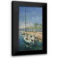 thumbnail image 1 of Strube, Ling 11x18 Black Modern Framed Museum Art Print Titled - A Small Harbour in Italy, 1 of 5