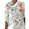 thumbnail image 3 of DYMADE Women Fashion Casual Stand Collar Button Sleeve Printed Dress Mini A-Line Dress, 3 of 4