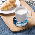 thumbnail image 4 of Marble Coasters for Drinks Absorbent Modern Abstract Ceramic Coaster Set Cork Back Glitter, 4 of 5