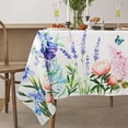 thumbnail image 3 of Floral Butterfly Tablecloth,Floral Print Tablecloth for Rectangle Tables 60 x 84,Perfect for Kitchen Dinner,Restaurant,Holiday Picnic Table Cover, 3 of 5