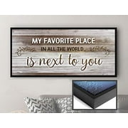 Sense Of Art | Next To You V5 | Rustic Bedroom Decor | Valentines Day Gifts | Art decor | Anniversary Gifts | Bedroom Pictures for Wall | Couples Gifts (Brown, Black Floating Frame 42x19)