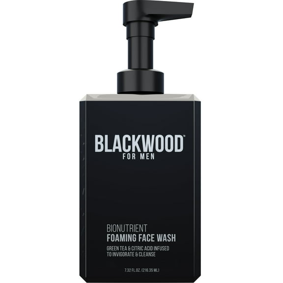 Blackwood For Men BioNutrient Foaming Face Wash | Facial Cleanser for Dry Sensitive Skin or Acne, 7.32oz