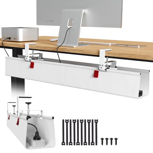 Bandeja de gestión de cables Univivi, no Drill, 36 cm, para mesa