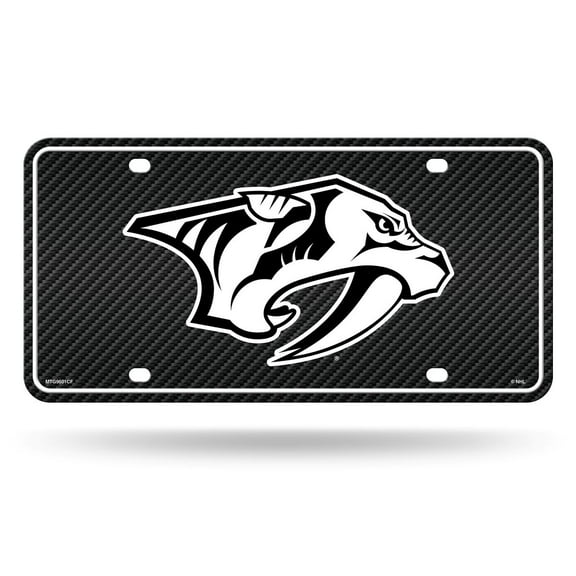 Nashville Hockey Predators Carbon Fiber Design Look - Standard License Plate Auto Tag