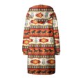 thumbnail image 5 of Moda mujer Vintage impreso abrigo chaqueta invierno cremallera manga larga Sudadera con capucha prendas de vestir exteriores Pompotops gfhjh23197, 5 of 5